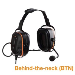 Sensear SM1P Headset with behind the neck btn design.