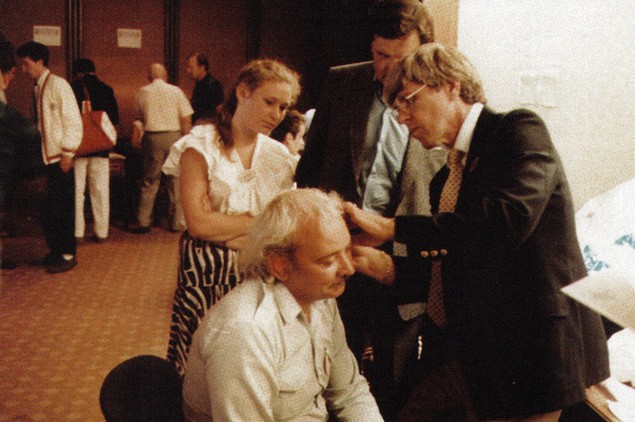 Garry Gordon demonstrates an ear protection procedure