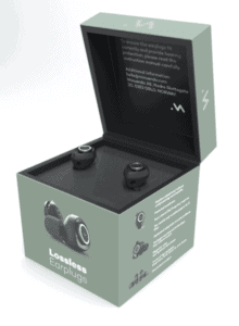 A pair of wireless earphones in a box, distributed by E.A.R. Inc., enters the North American market through a deal with Minuendo.
