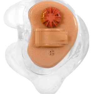 A clear Chameleon Ear™ PRO ShotHunt™ Sleeves with a red button.