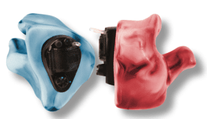 Blue and Red electronic ear protection