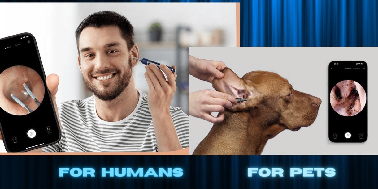 digital otoscope for pets, dogs, humans. take pictures of your ear and send to a doctor or vet