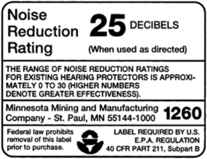 Noise Reduction Rating of 25 decibels graphic